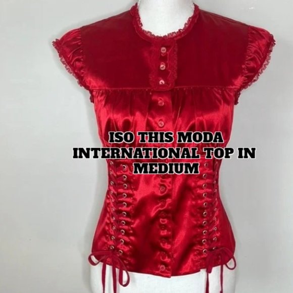 ISO THIS MODA INTERNATIONAL TOP IN RED (MEDIUM) - Picture 1 of 1